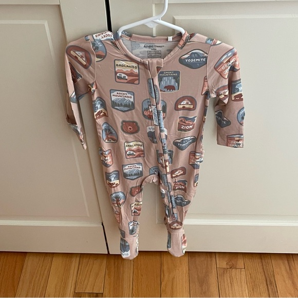 NWT Angel Dear Bamboo Ruffle Back National Park Print Footie Pajama - Picture 5 of 9